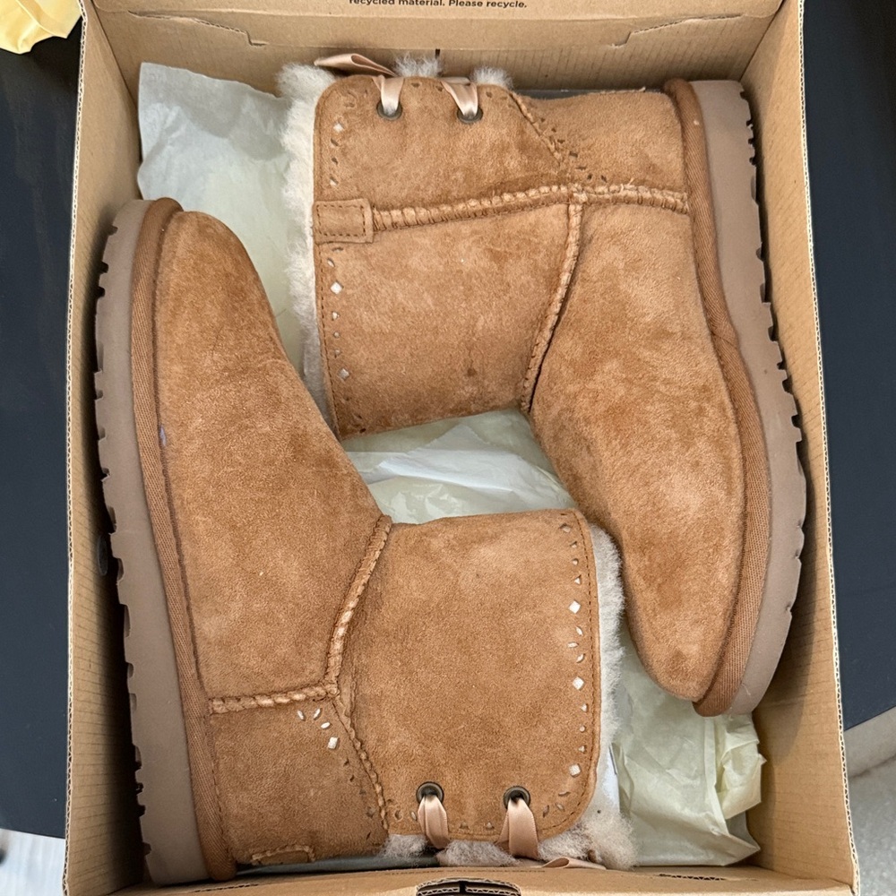 UGG Chestnut Suede Boots with Cream Lining